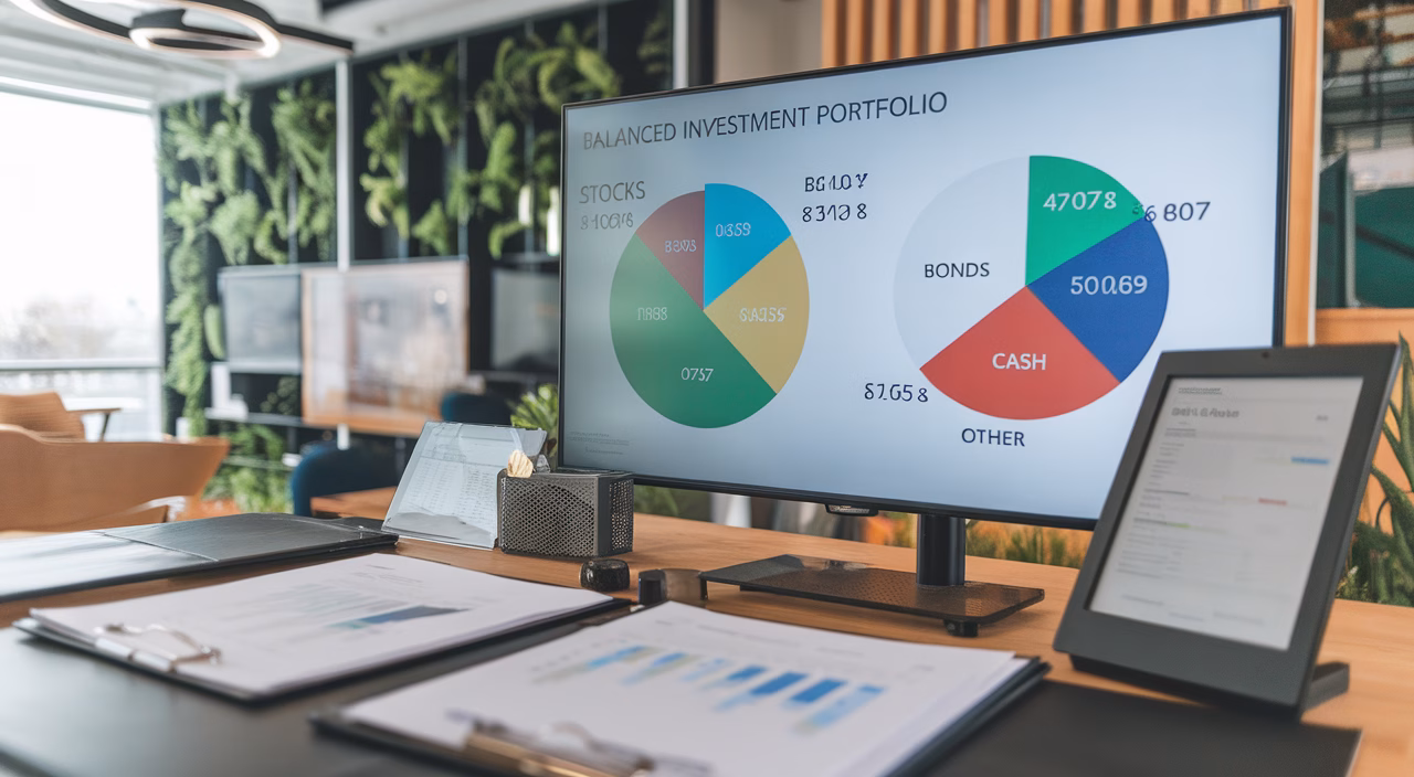 Diversified investment portfolio illustration Portfolio diversification visual