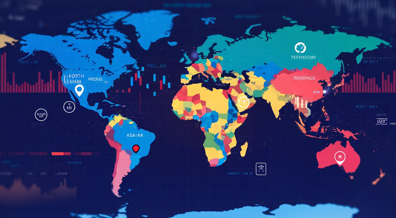 Global investment opportunities map Geographic investment map