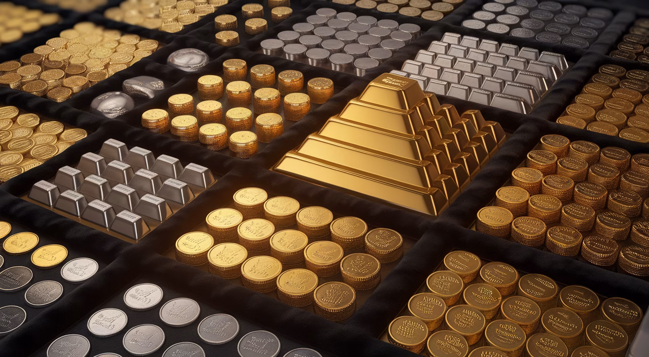 Bullion forms: coins, rounds, bars Mix of bullion coins, rounds, bars
