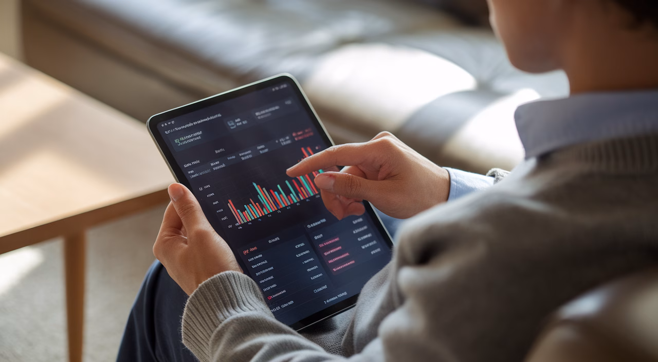 Checking Investments for Progress Reviewing investment portfolio